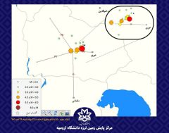 ثبت ۲۰ پس لرزه در خوی و سلماس طی روز چهارشنبه ۲۸ دی ماه